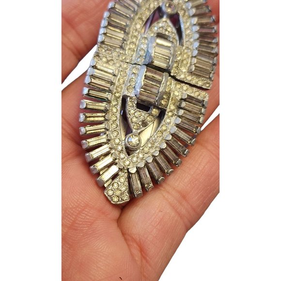 Antique Early Paste Duette/Dress Clip Brooch (A2940) - Picture 3 of 7